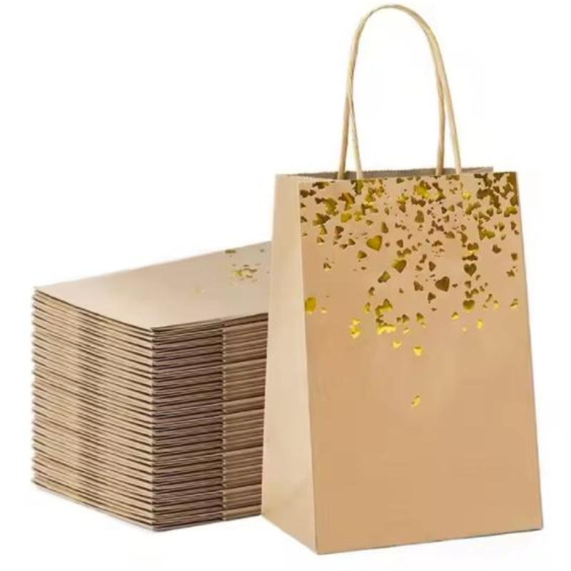 Recicle o saco de papel kraft ecológico para presentes ou embalagem de pano